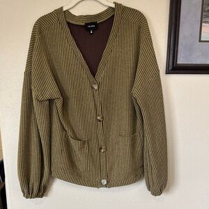 Olive Green Button-Up Sweater